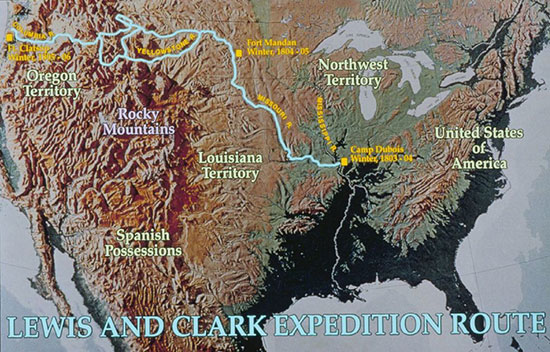 Map of the Lewis and Clark Expedition Route